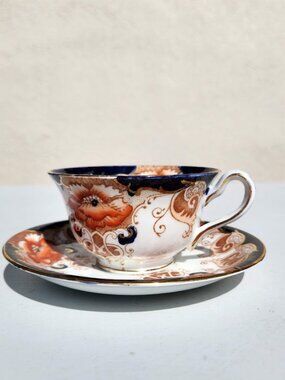 Alfred B Pearce & Co Antique English Bone China Tea Cup Saucer Set Vintage Plate